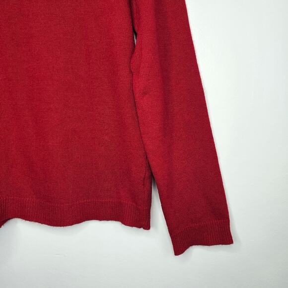 Vintage Abercrombie Muscle Knit Red Wool V Neck‎ Sweater L - Picture 5 of 6